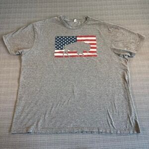 Milltex grey buffalo USA flag Men's tee